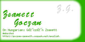 zsanett goczan business card